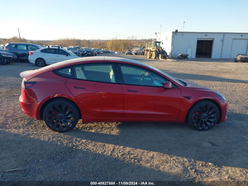 2022 Tesla Model 3 Performance Dual Motor All-Wheel Drive VIN: 5YJ3E1EC1NF163191 Lot: 40827588