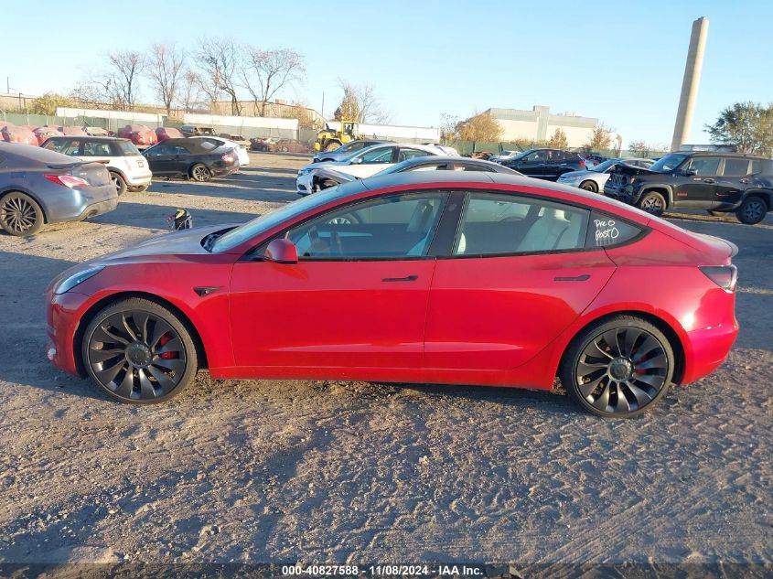 2022 Tesla Model 3 Performance Dual Motor All-Wheel Drive VIN: 5YJ3E1EC1NF163191 Lot: 40827588