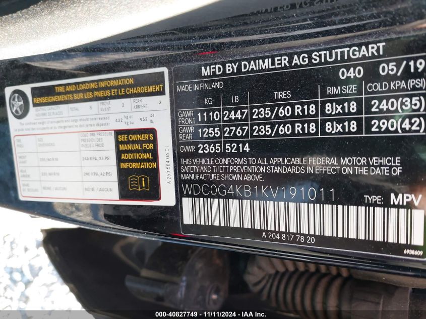 VIN WDC0G4KB1KV191011 2019 Mercedes-Benz GLC 300, 4... no.9