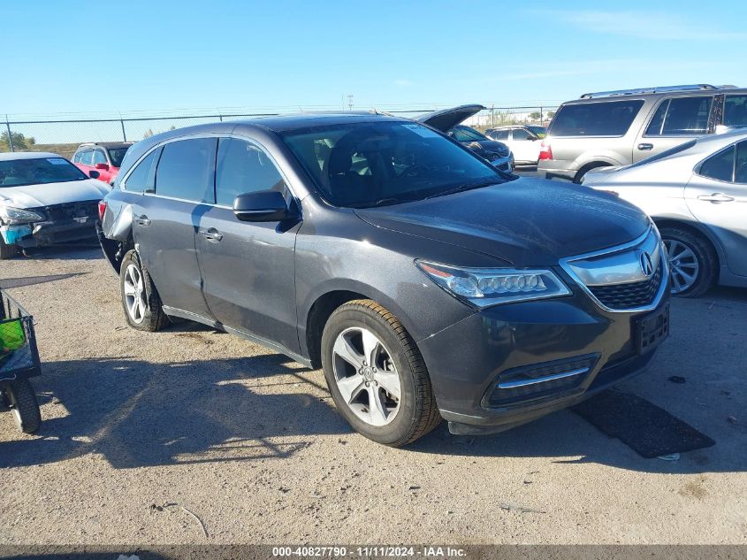 2015 Acura Mdx VIN: 5FRYD3H26FB014184 Lot: 40827790