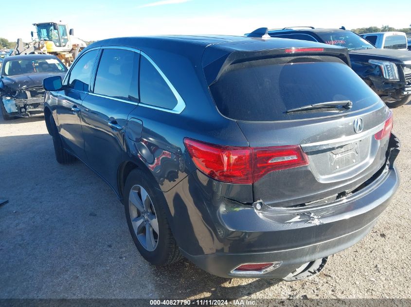 2015 Acura Mdx VIN: 5FRYD3H26FB014184 Lot: 40827790