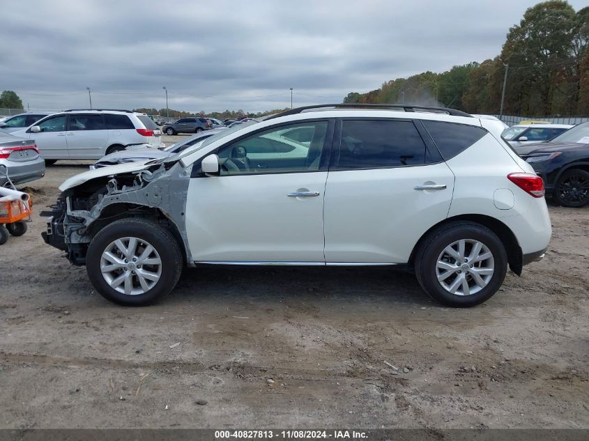 2013 Nissan Murano Sl VIN: JN8AZ1MU1DW202706 Lot: 40827813