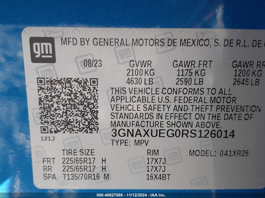 2024 CHEVROLET EQUINOX AWD LT - 3GNAXUEG0RS126014