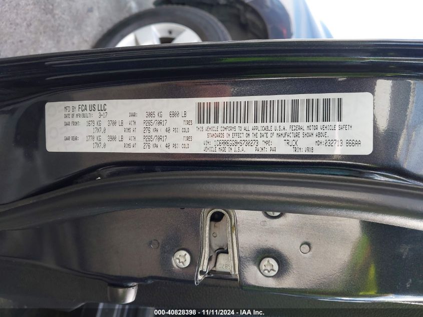 VIN 1C6RR6GG9HS730273 2017 RAM 1500 SLT  4X2 "64" BOX