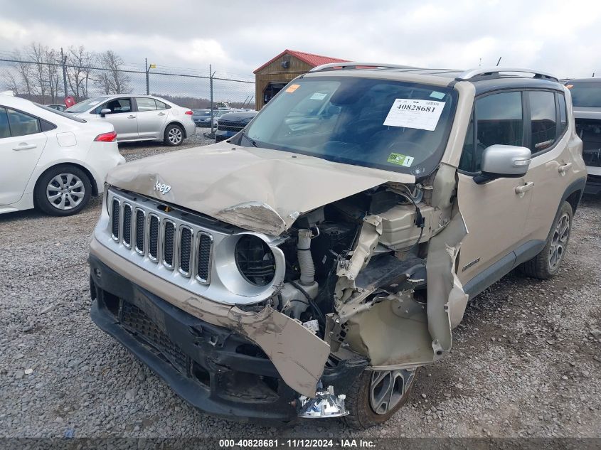 2016 Jeep Renegade Limited VIN: ZACCJBDT4GPD26320 Lot: 40828681