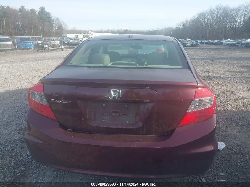 2012 Honda Civic Ex-L VIN: 19XFB2F94CE343850 Lot: 40829698