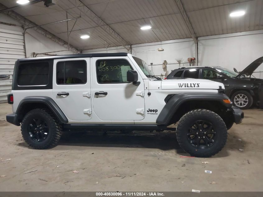 2022 Jeep Wrangler Unlimited Willys Sport 4X4 VIN: 1C4HJXDG1NW141499 Lot: 40830096