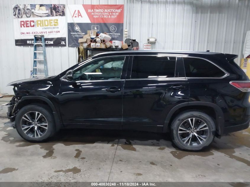 2016 Toyota Highlander Xle V6 VIN: 5TDJKRFH2GS259838 Lot: 40830248