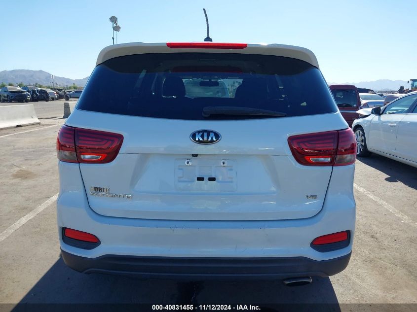 2019 Kia Sorento 3.3L Lx VIN: 5XYPG4A56KG446484 Lot: 40831455