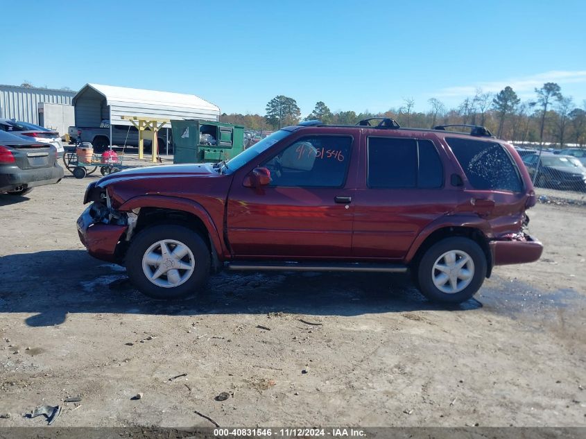 2001 Nissan Pathfinder Le VIN: JN8DR09X81W580303 Lot: 40831546