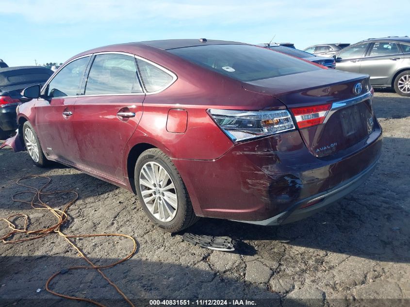 2014 Toyota Avalon Hybrid Xle Touring VIN: 4T1BD1EB1EU019729 Lot: 40831551