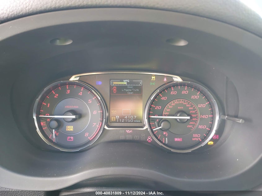 2015 SUBARU WRX VIN: JF1VA1A62F9818206