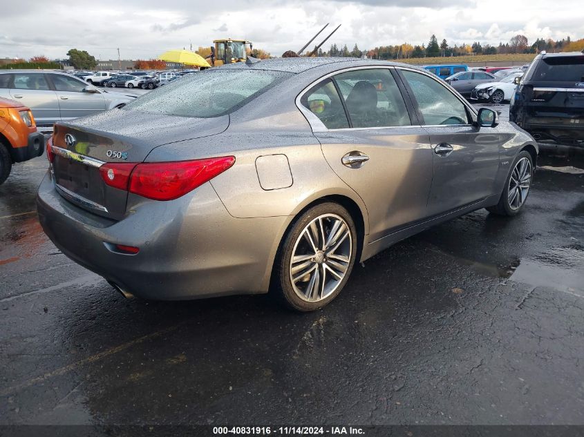 2014 Infiniti Q50 Hybrid Sport VIN: JN1AV7AR4EM702711 Lot: 40831916