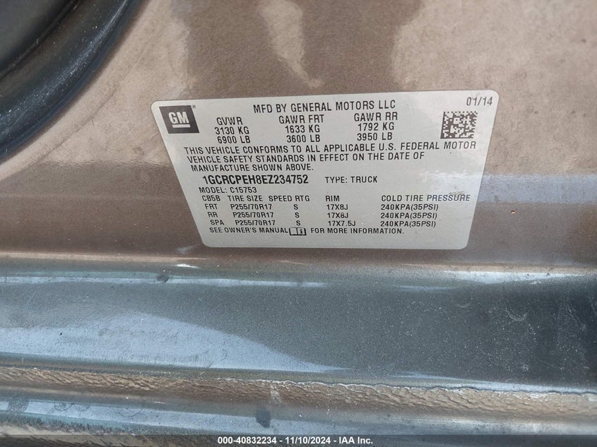 2014 CHEVROLET SILVERADO 1500 WORK TRUCK 2WT - 1GCRCPEH8EZ234752