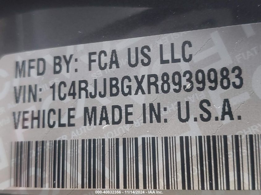 2024 Jeep Grand Cherokee L Limited 4X2 VIN: 1C4RJJBGXR8939983 Lot: 40832356