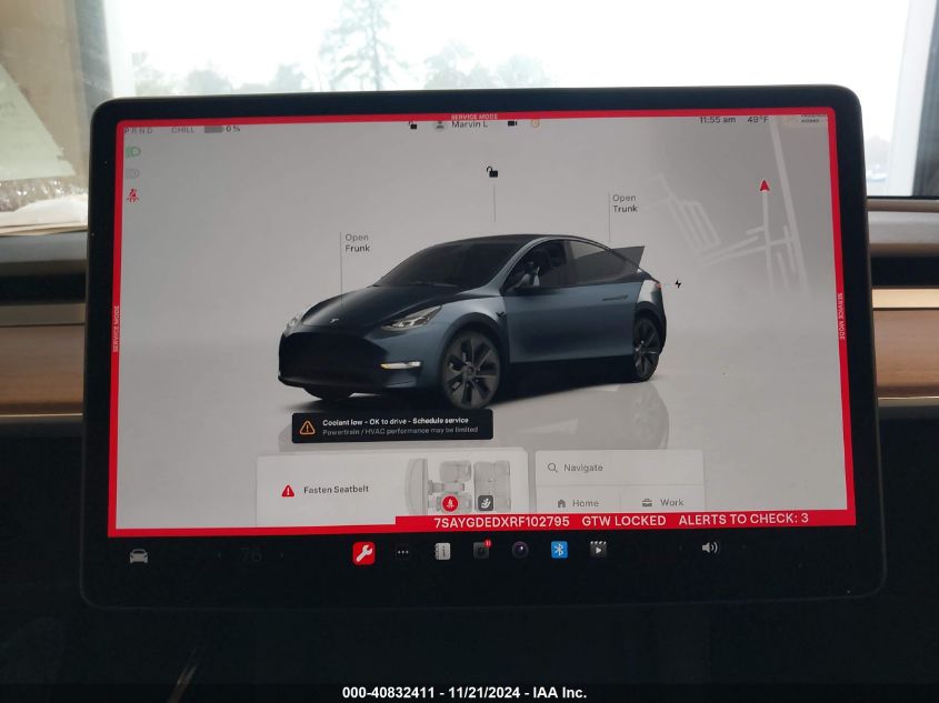 2024 Tesla Model Y Long Range Dual Motor All-Wheel Drive/Rwd VIN: 7SAYGDEDXRF102795 Lot: 40832411