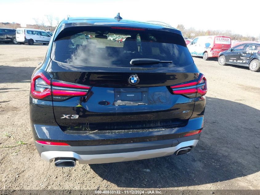 2022 BMW X3 xDrive30I VIN: 5UX53DP03N9N34346 Lot: 40833132