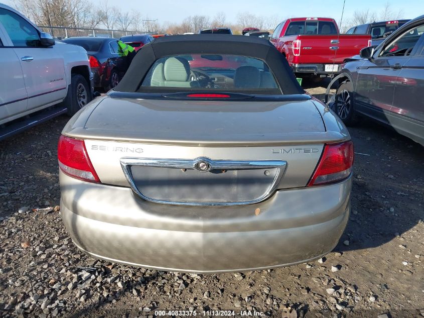 2004 Chrysler Sebring Limited VIN: 1C3EL65R74N362086 Lot: 40833375