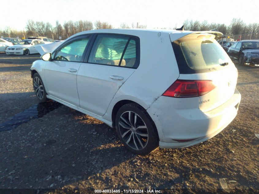 2015 Volkswagen Golf Tsi Se 4-Door VIN: 3VW217AU0FM004892 Lot: 40833485