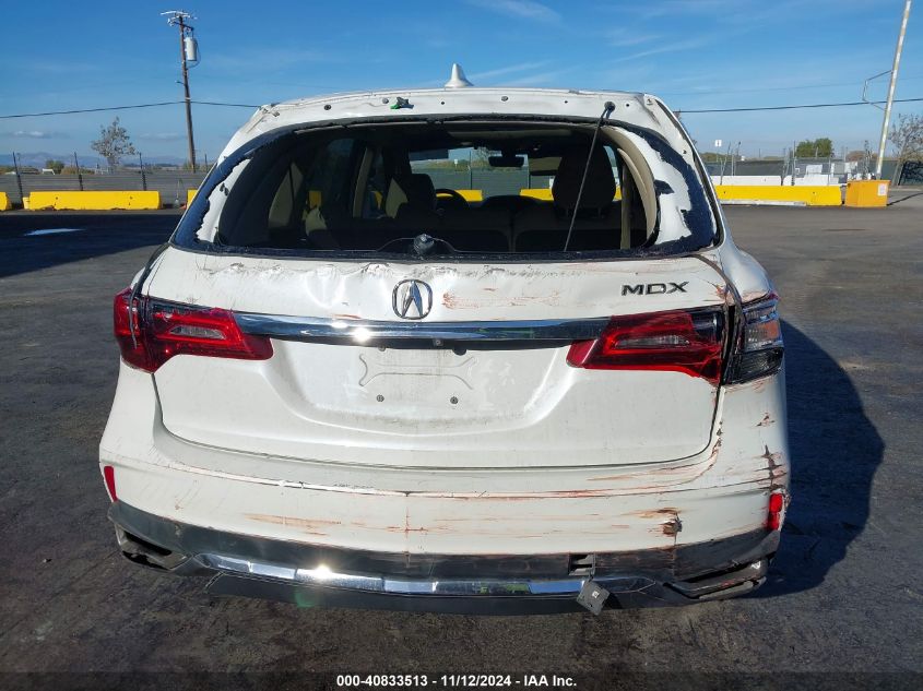 2017 Acura Mdx VIN: 5J8YD3H38HL000203 Lot: 40833513