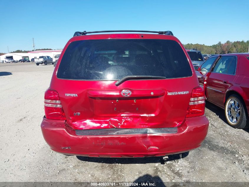 2003 Toyota Highlander V6 VIN: JTEGF21A330088140 Lot: 40833761