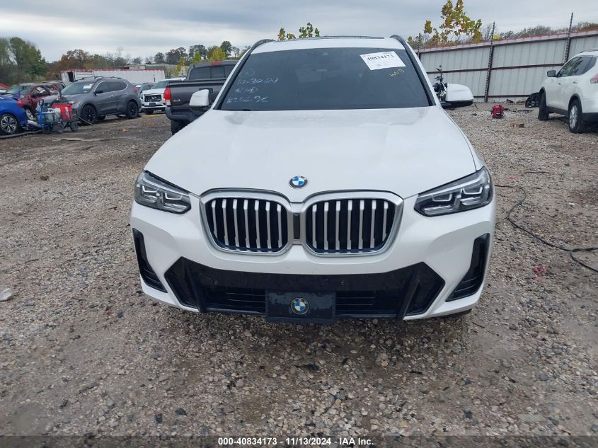 2022 BMW X3 Sdrive30I VIN: 5UX43DP08N9K26696 Lot: 40834173