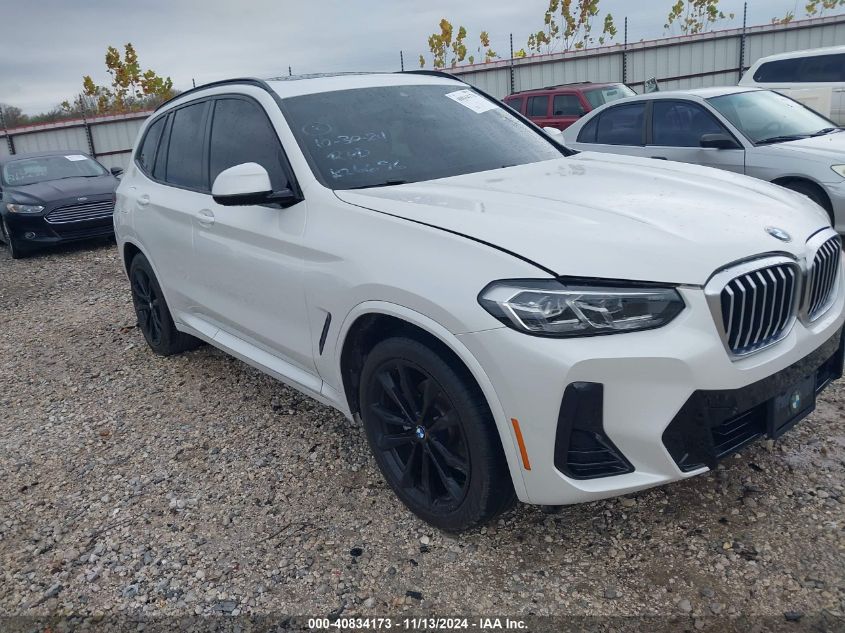 2022 BMW X3 SDRIVE30I - 5UX43DP08N9K26696