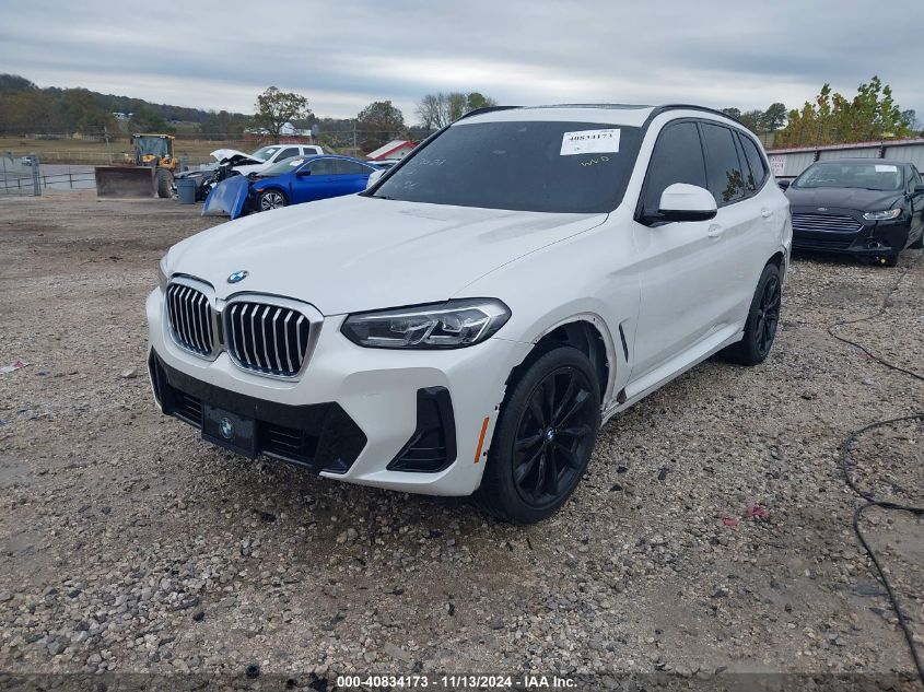 2022 BMW X3 SDRIVE30I - 5UX43DP08N9K26696