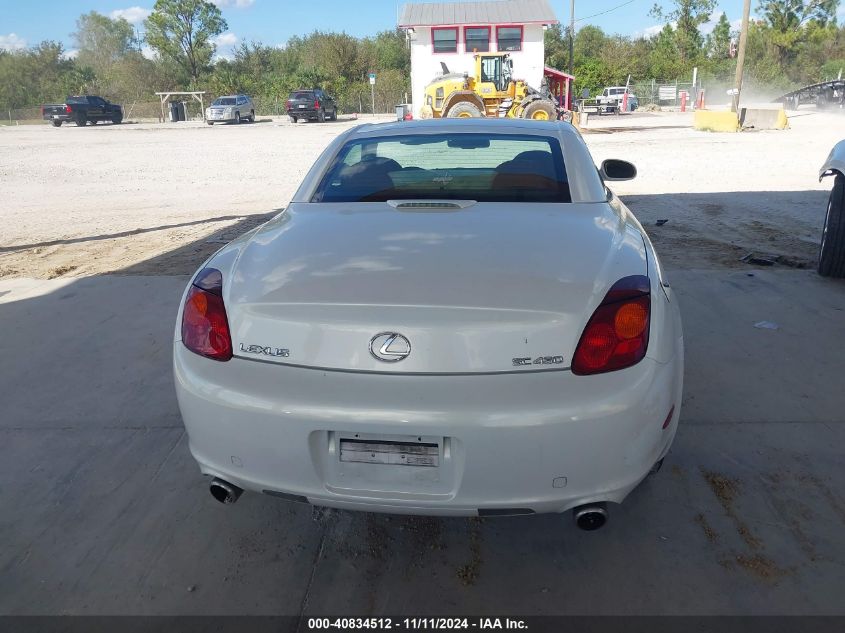 2002 Lexus Sc 430 VIN: JTHFN48Y320018748 Lot: 40834512