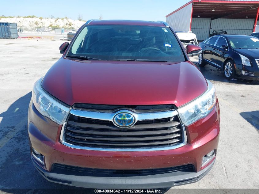 2014 Toyota Highlander Hybrid Limited VIN: 5TDDCRFH2ES004517 Lot: 40834642