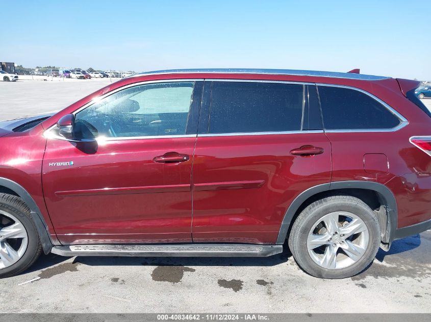 2014 Toyota Highlander Hybrid Limited VIN: 5TDDCRFH2ES004517 Lot: 40834642