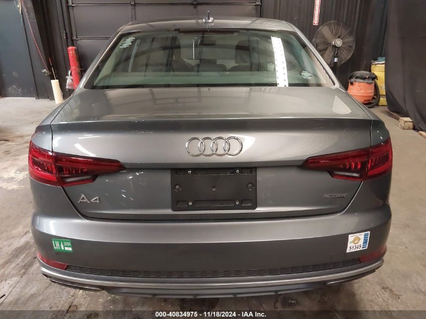 2019 Audi A4 45 Premium VIN: WAUDNAF4XKA022195 Lot: 40834975