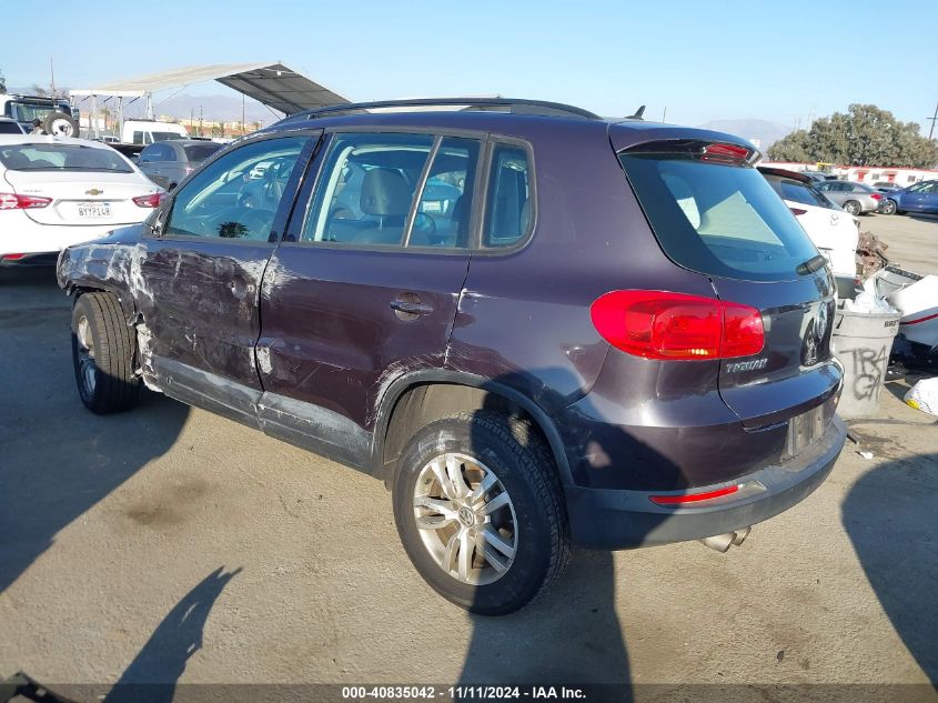 2016 VOLKSWAGEN TIGUAN S - WVGAV7AX2GW528314