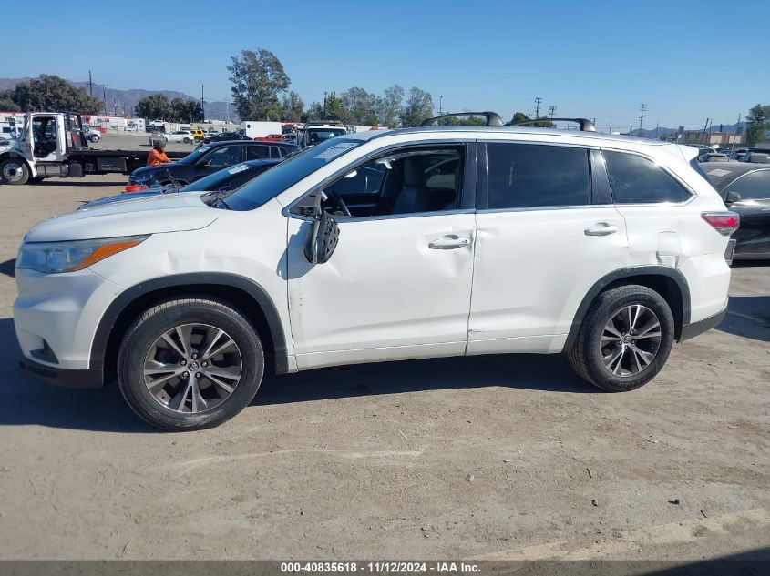 2016 Toyota Highlander Xle V6 VIN: 5TDKKRFH5GS130240 Lot: 40835618