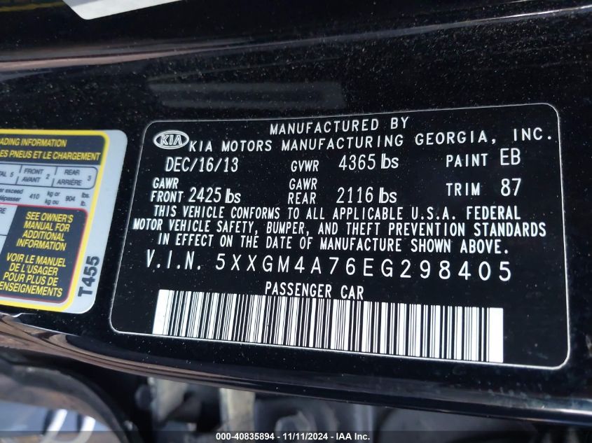 2014 KIA OPTIMA LX - 5XXGM4A76EG298405