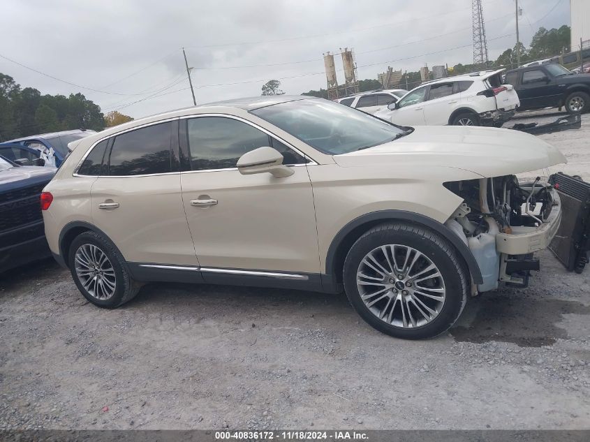 2016 Lincoln Mkx Reserve VIN: 2LMTJ6LR3GBL75784 Lot: 40836172