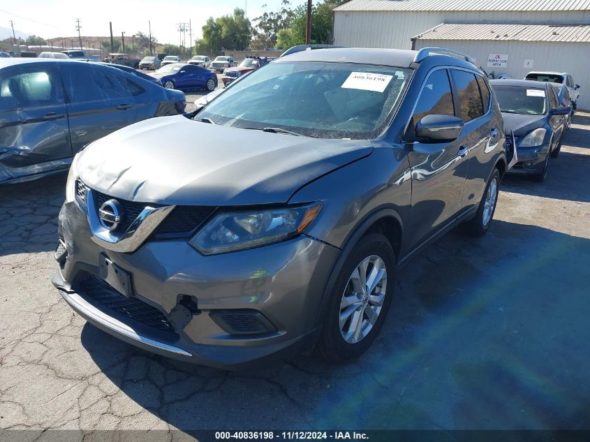 VIN KNMAT2MTXFP527815 2015 Nissan Rogue, SV no.2