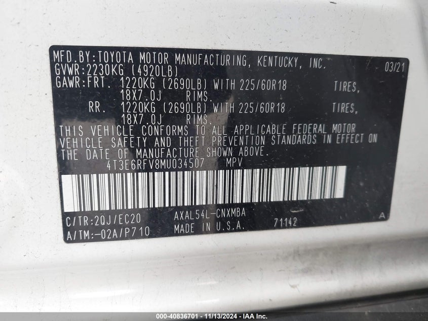 2021 TOYOTA RAV4 HYBRID XSE - 4T3E6RFV8MU034507