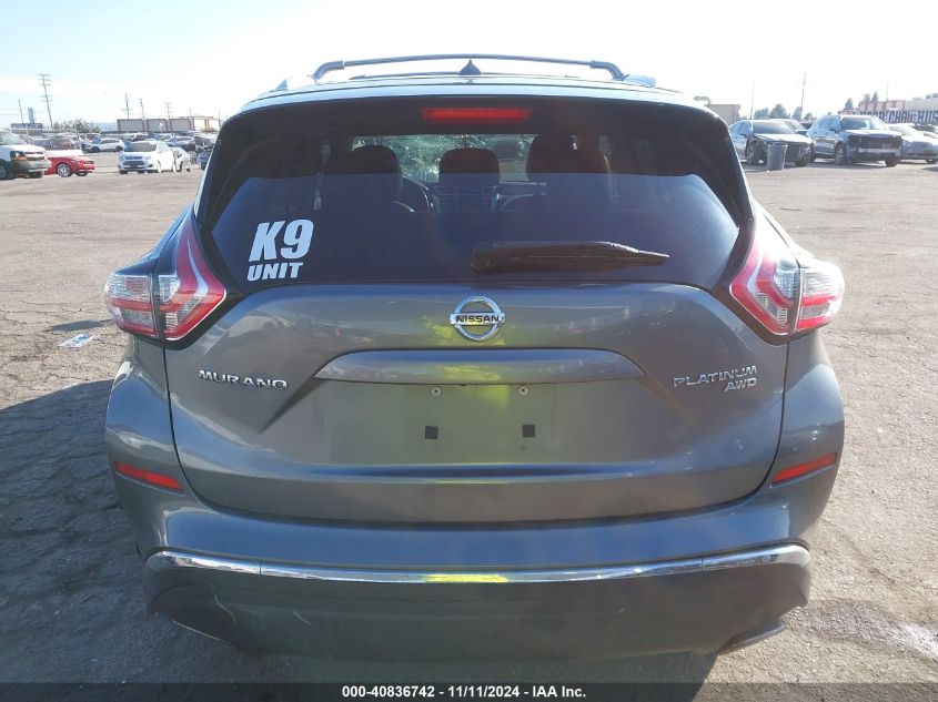 2015 Nissan Murano Platinum VIN: 5N1AZ2MH4FN252993 Lot: 40836742