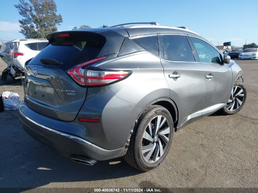 2015 Nissan Murano Platinum VIN: 5N1AZ2MH4FN252993 Lot: 40836742