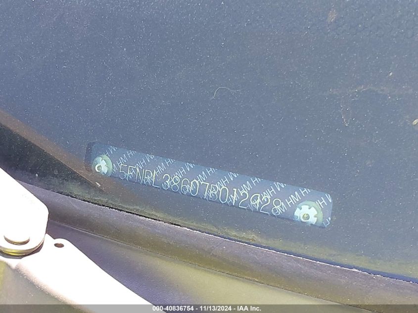 2007 Honda Odyssey Ex-L VIN: 5SNRL38607B012928 Lot: 40836754