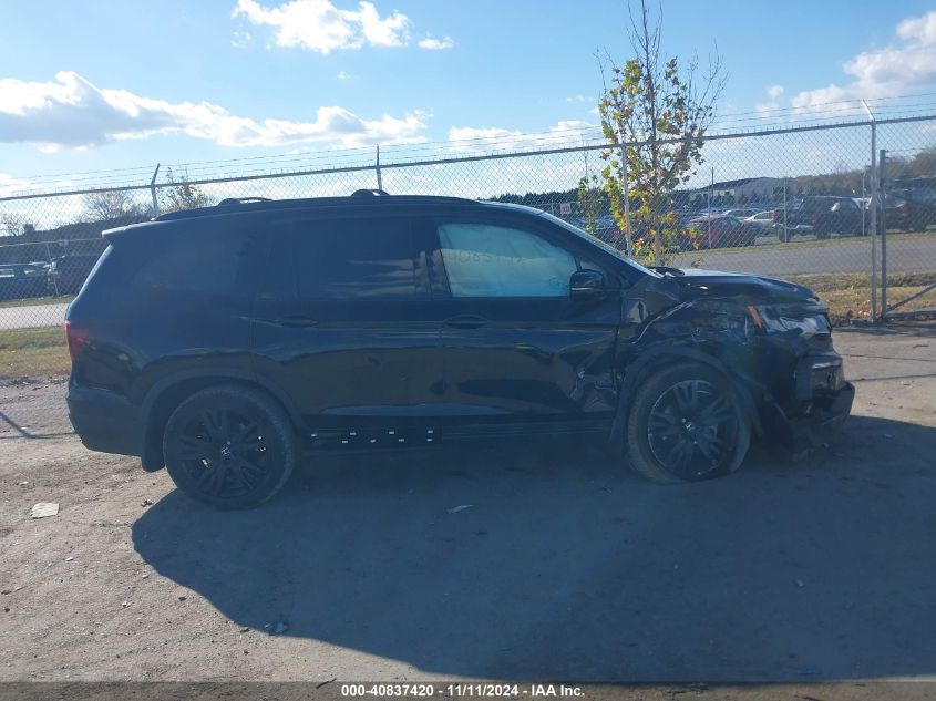 2022 Honda Pilot Awd Black Edition VIN: 5FNYF6H71NB047911 Lot: 40837420