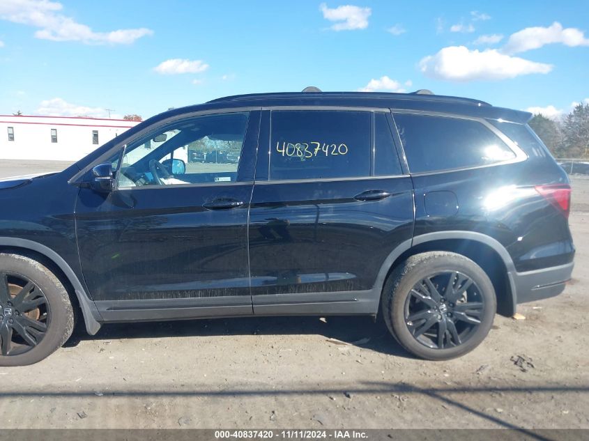 2022 Honda Pilot Awd Black Edition VIN: 5FNYF6H71NB047911 Lot: 40837420