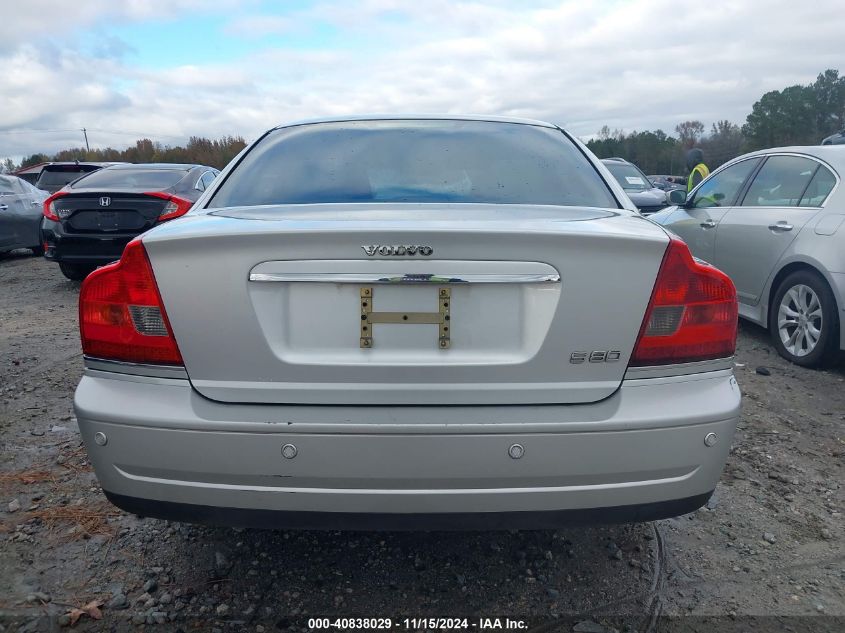 2006 Volvo S80 2.5T VIN: YV1TS592X61426848 Lot: 40838029