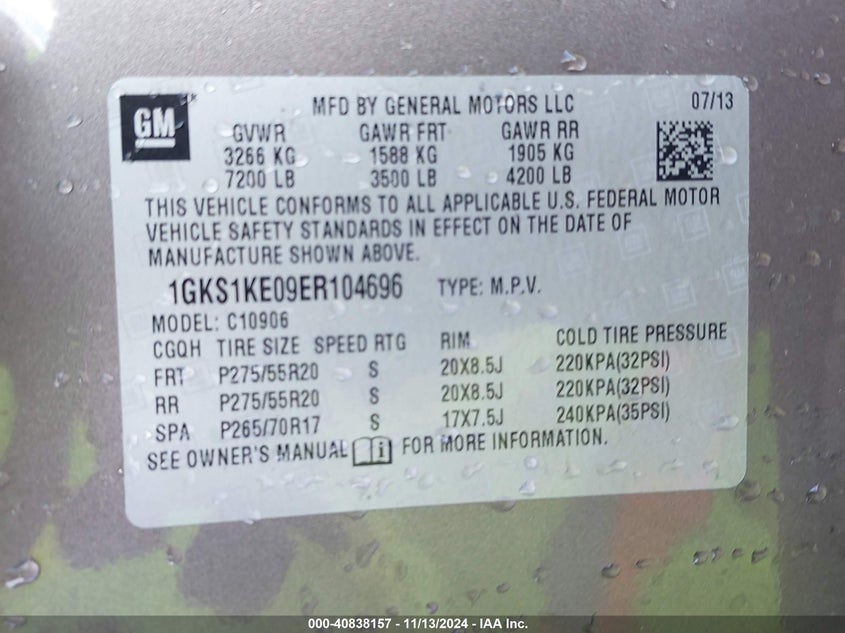 2014 GMC YUKON XL 1500 SLT - 1GKS1KE09ER104696