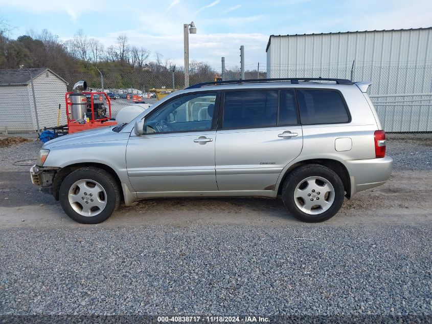 2006 Toyota Highlander Limited V6 VIN: JTEEP21A660185275 Lot: 40838717