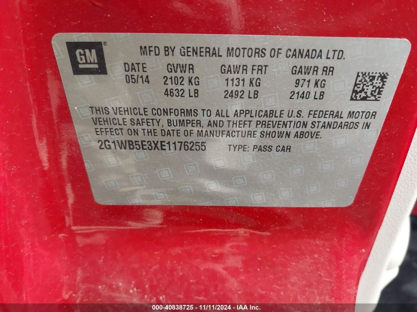 2014 CHEVROLET IMPALA LIMITED LT - 2G1WB5E3XE1176255