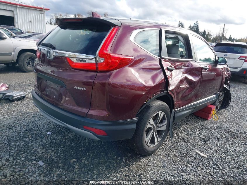 2019 Honda Cr-V Lx VIN: 5J6RW6H31KL001435 Lot: 40839099