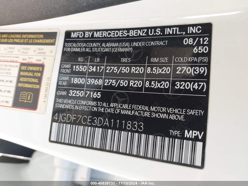 2013 MERCEDES-BENZ GL 450 4MATIC - 4JGDF7CE3DA111833