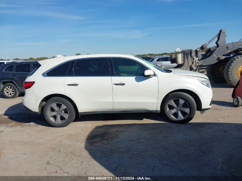 2015 Acura Mdx VIN: 5FRYD4H25FB025263 Lot: 40839771